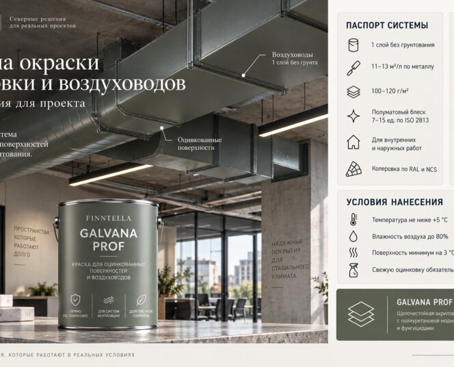 Система окраски оцинковки и воздуховодов: спецификация для проекта
