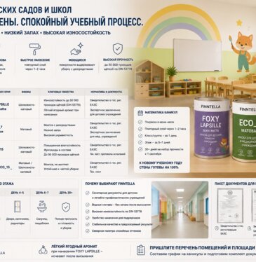 Краска для детского сада и школы: сертификаты и ремонт в каникулы