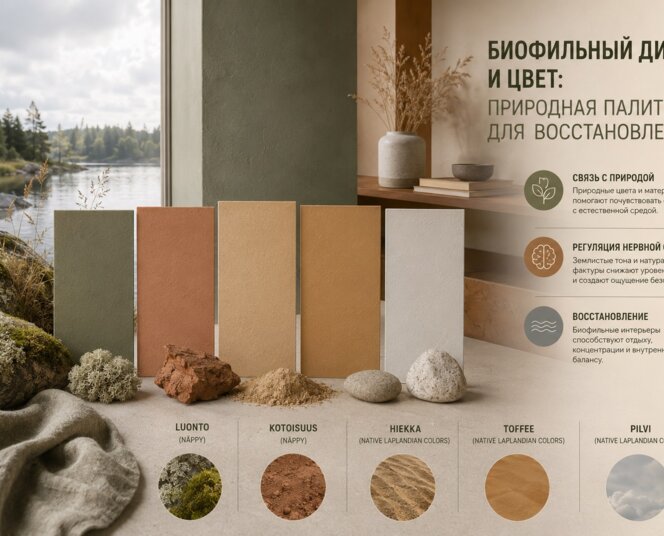 Биофильный дизайн и цвет: природная палитра для восстановления