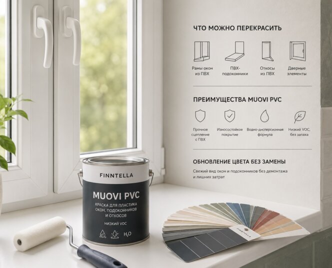 Краска для пластиковых окон и подоконников — MUOVI PVC