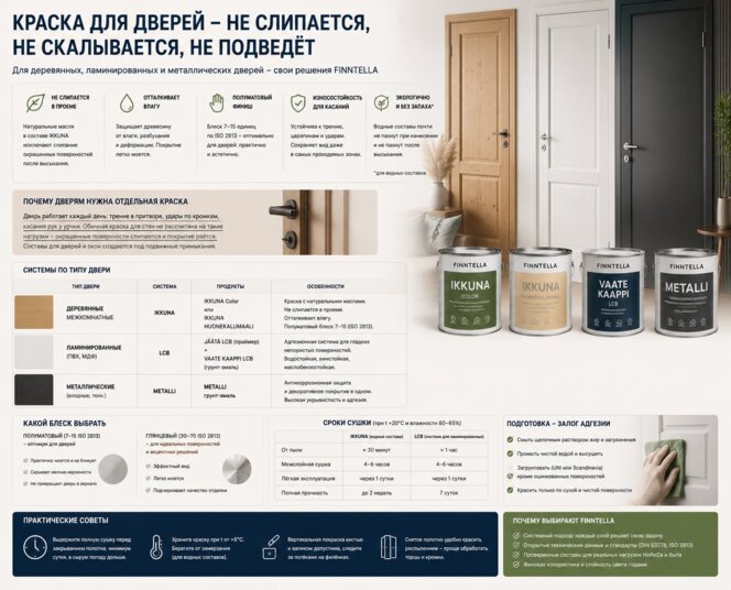 Краска для межкомнатных дверей: не слипается и без запаха
