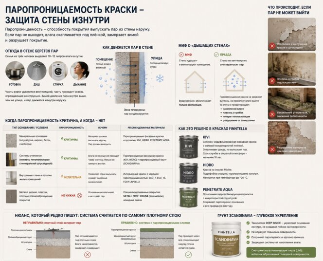 Паропроницаемость краски: что это, когда критична и как выбрать