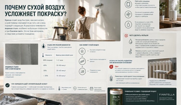 Покраска в отопительный сезон: сухой воздух, батареи и сквозняки