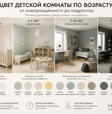 Цвет детской комнаты по возрасту: от новорождённого до подростка