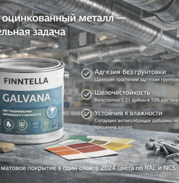 Краска для цинка FINNTELLA GALVANA — без грунта, для воздуховодов