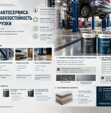 Краска для автосервиса и СТО: маслобензостойкость и зоны нагрузки