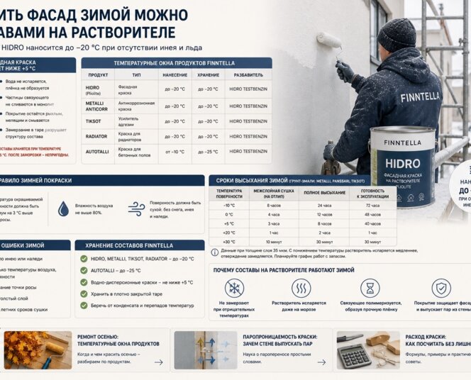 Покраска фасада зимой: какие краски работают до минус 20