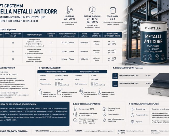 Система защиты стали METALLI ANTICORR: спецификация для проекта
