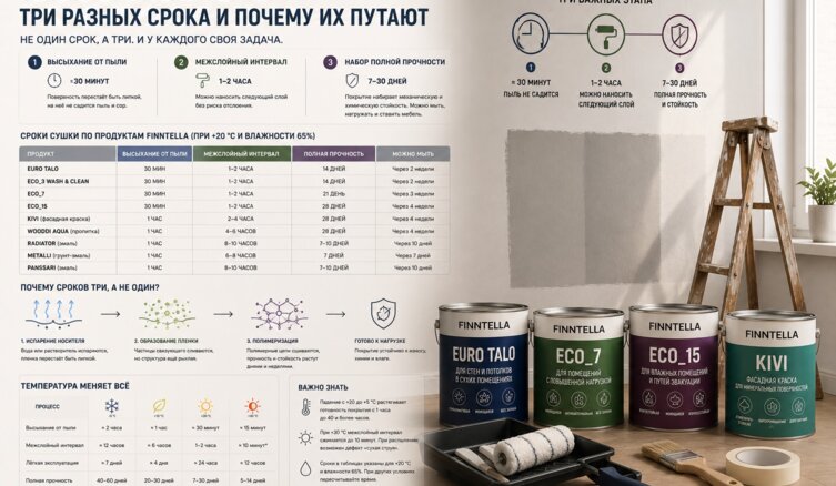 Сколько сохнет краска: три разных срока и почему их путают
