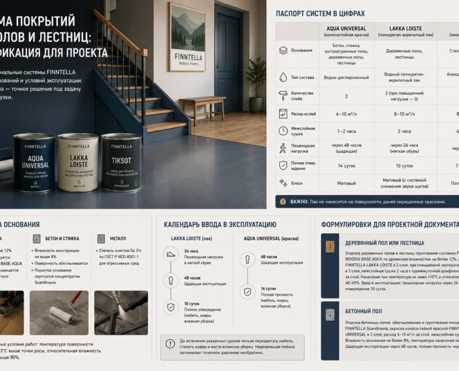 Система покрытий для полов и лестниц: спецификация для проекта