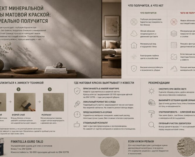 Эффект минеральной стены матовой краской: что реально получится