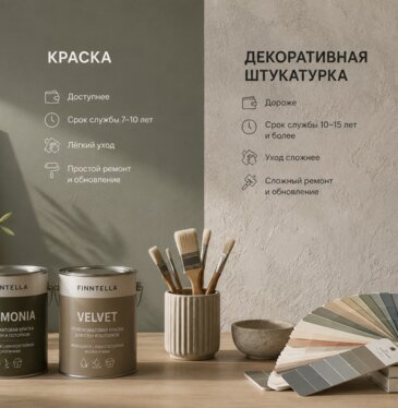 Краска или декоративная штукатурка: что выбрать для стен