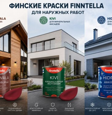 Фасадная краска финская — влагостойкая, морозостойкая, для наружных работ