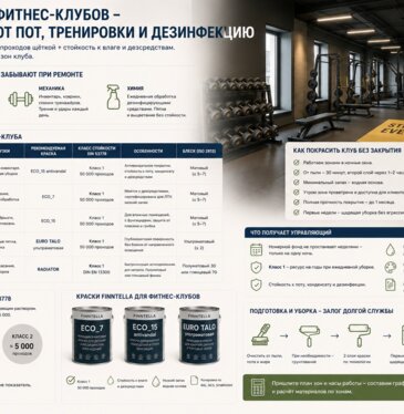 Краска для фитнес-клуба: влажность, трение и дезинфекция