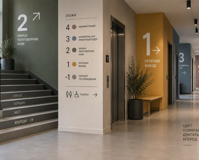 Цветовая навигация в здании: как строить wayfinding через цвет