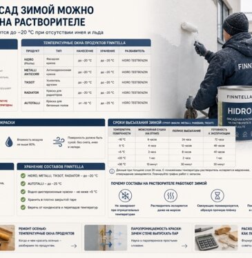 Покраска фасада зимой: какие краски работают до минус 20