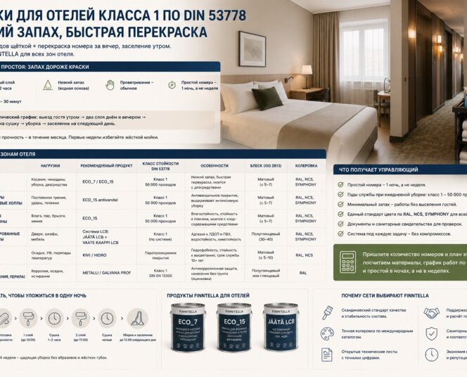 Краска для отелей и гостиниц: номер простаивает одну ночь