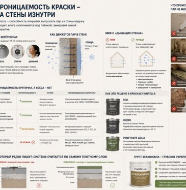 Паропроницаемость краски: что это, когда критична и как выбрать